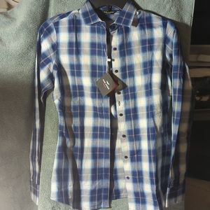 Women's blue plaid park avenue long sleeve